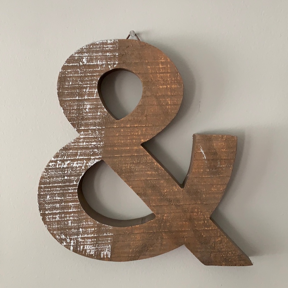 & Shaped Wooden Sign